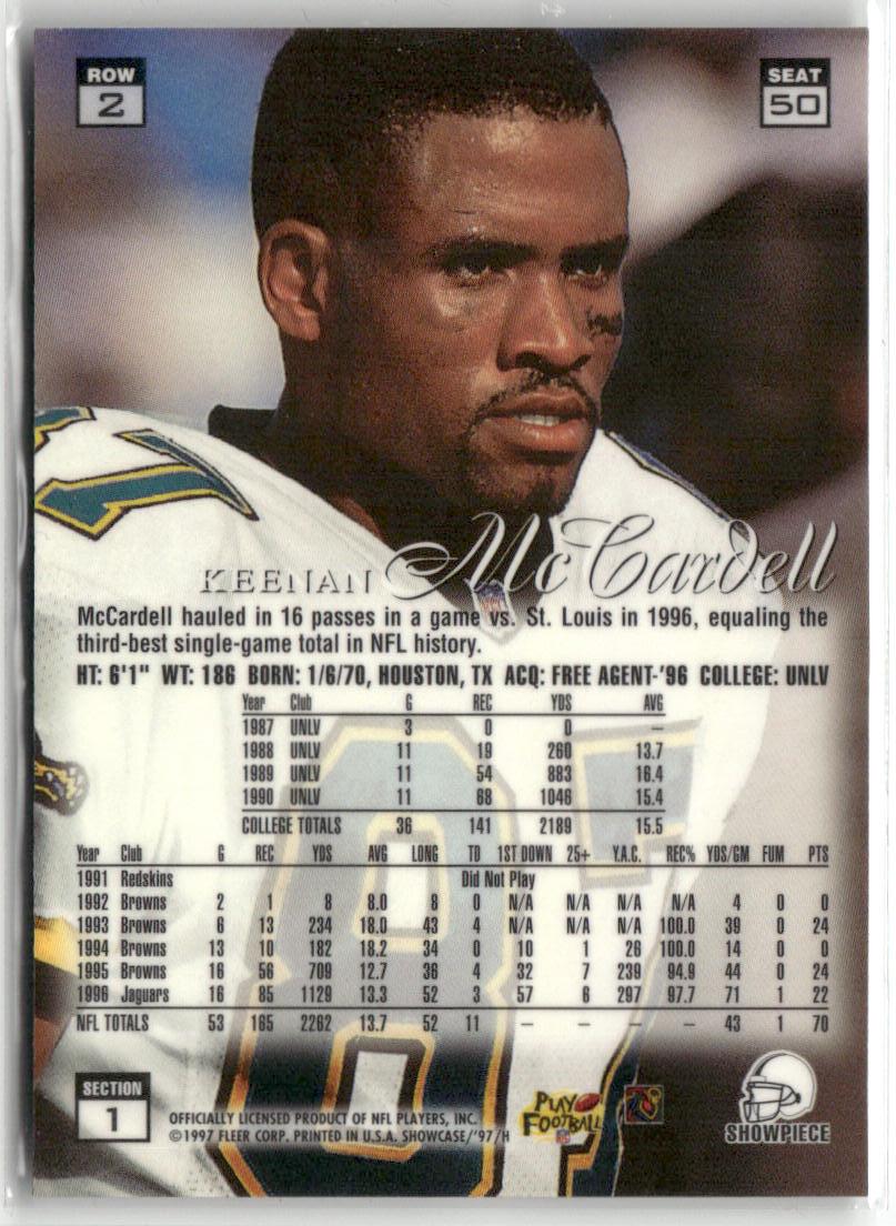 1997 Flair Showcase #50 Keeman McCardell Row 2 Autograph