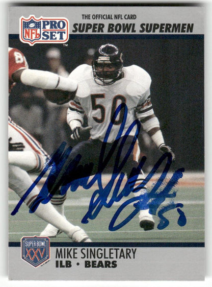 1990 Pro Set Super Bowl #93 Commemorative Mike Singletary Autograph