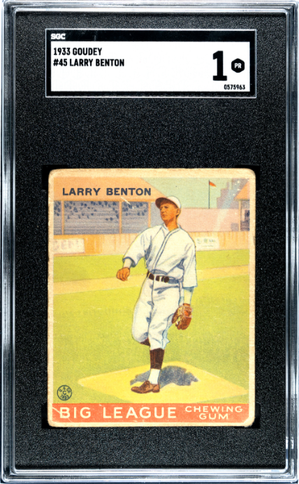 1933 Goudey #45 Larry Benton SGC 1