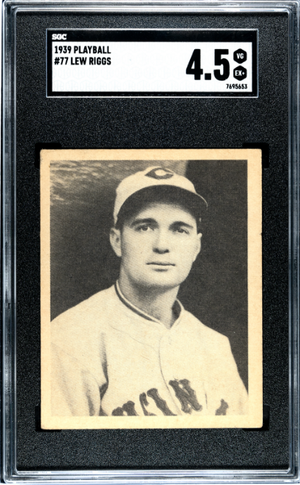 1939 Playball #77 Lew Riggs SGC 4.5