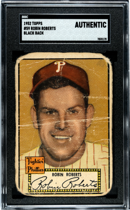 1952 Topps #59 Robin Roberts Black Back SGC Authentic