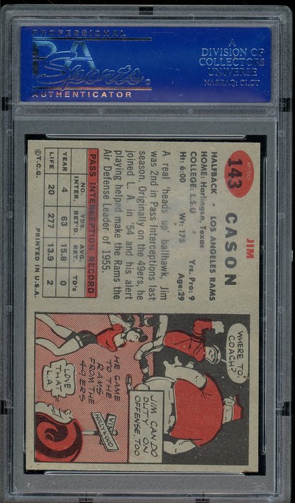 1957 Topps #143 Jim Cason PSA 8