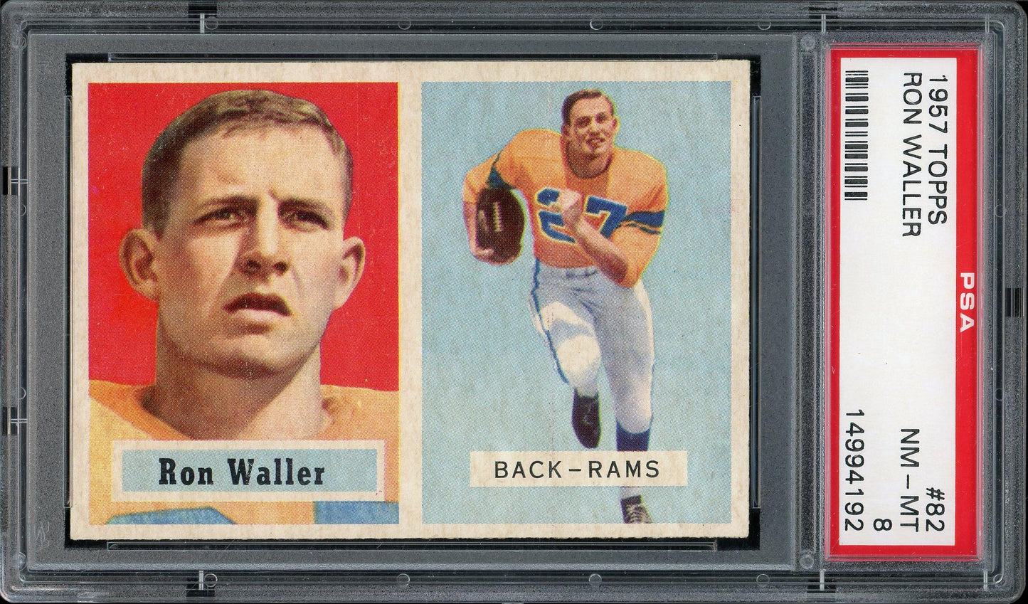 1957 Topps #82 Ron Waller PSA 8