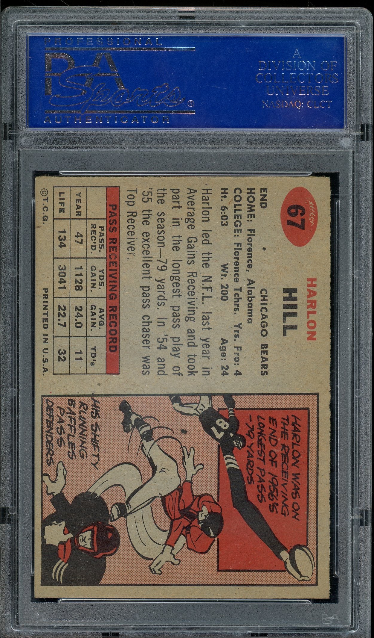 1957 Topps #67 Harlon Hill PSA 8