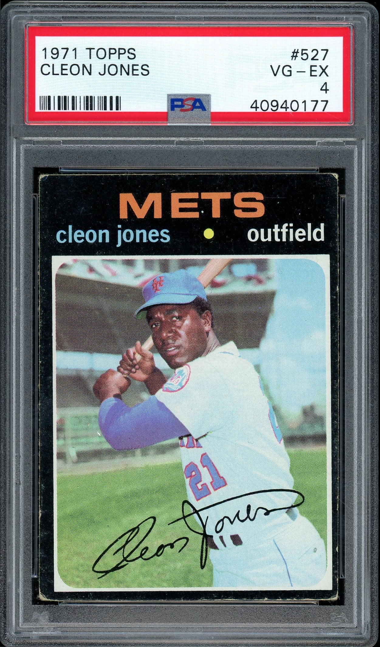 1971 Topps #527 Cleon Jones PSA 4