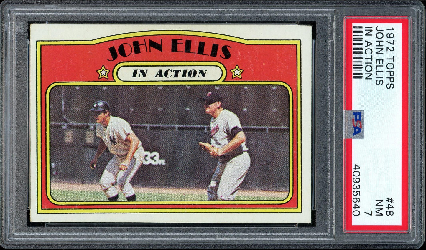 1972 Topps #48 John Ellis In Action PSA 7