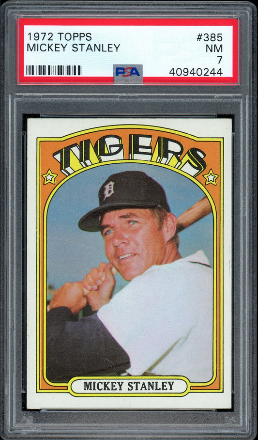 1972 Topps #385 Mickey Stanley PSA 7