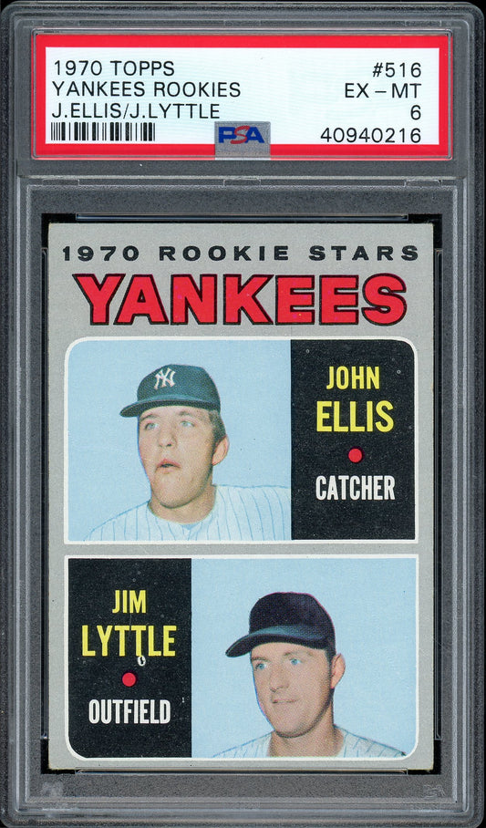 1970 Topps #516 Yankees 1970 Rookie Stars (John Ellis / Jim Lyttle) PSA 6