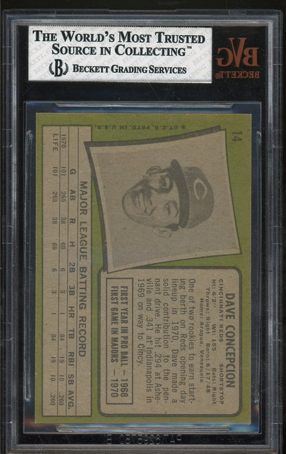 1971 Topps #14 Dave Concepcion BGS 6