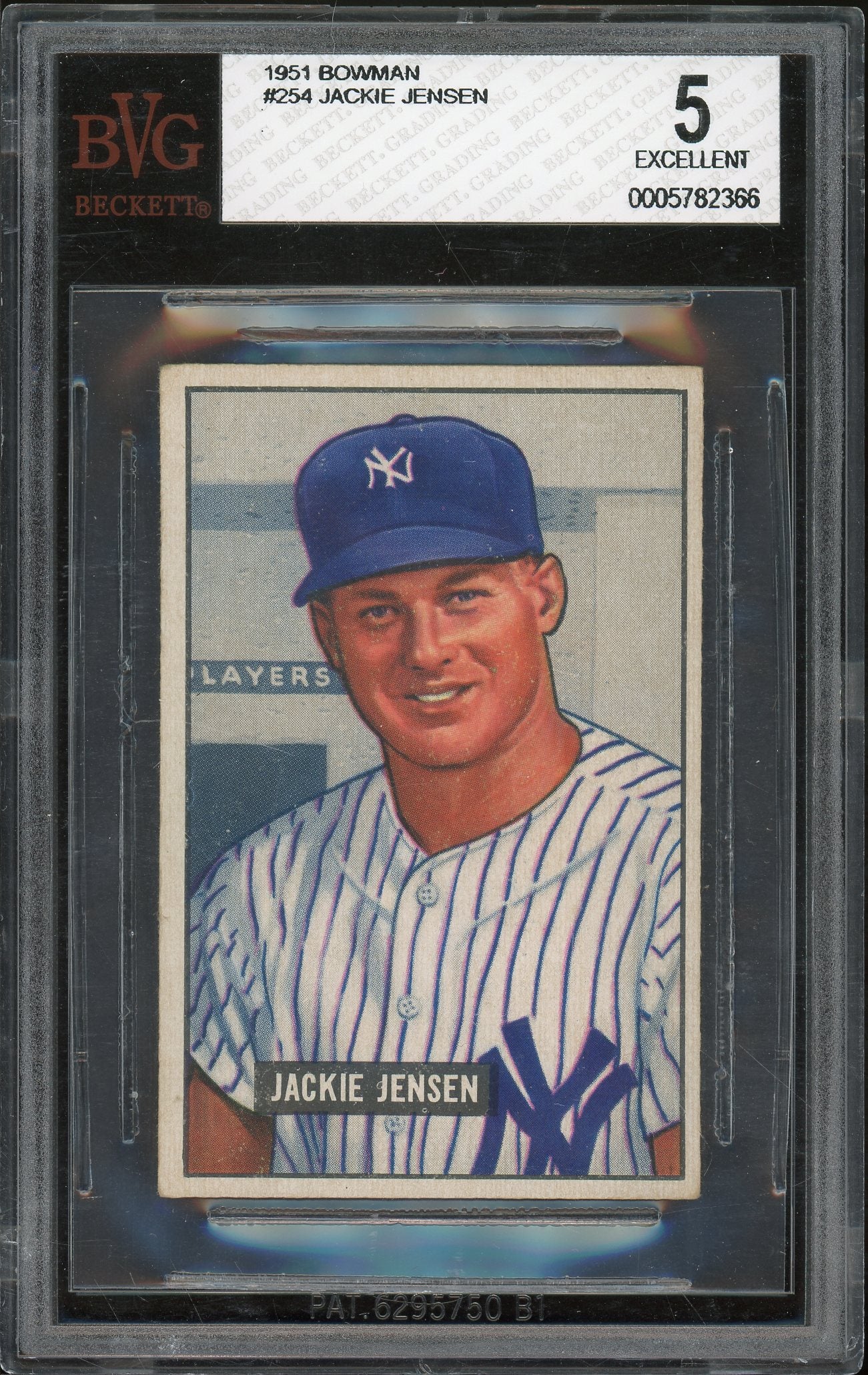 1951 Bowman #254 Jackie Jensen BVG 5