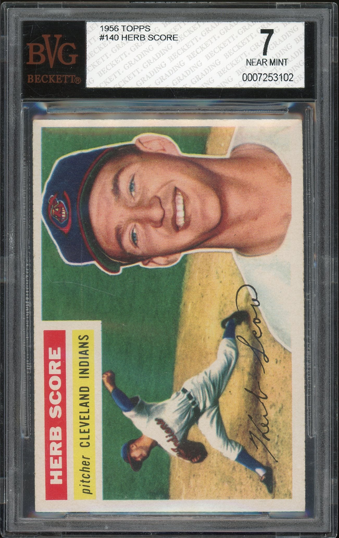 1956 Topps #140 Herb Score Gray Back - BVG 7