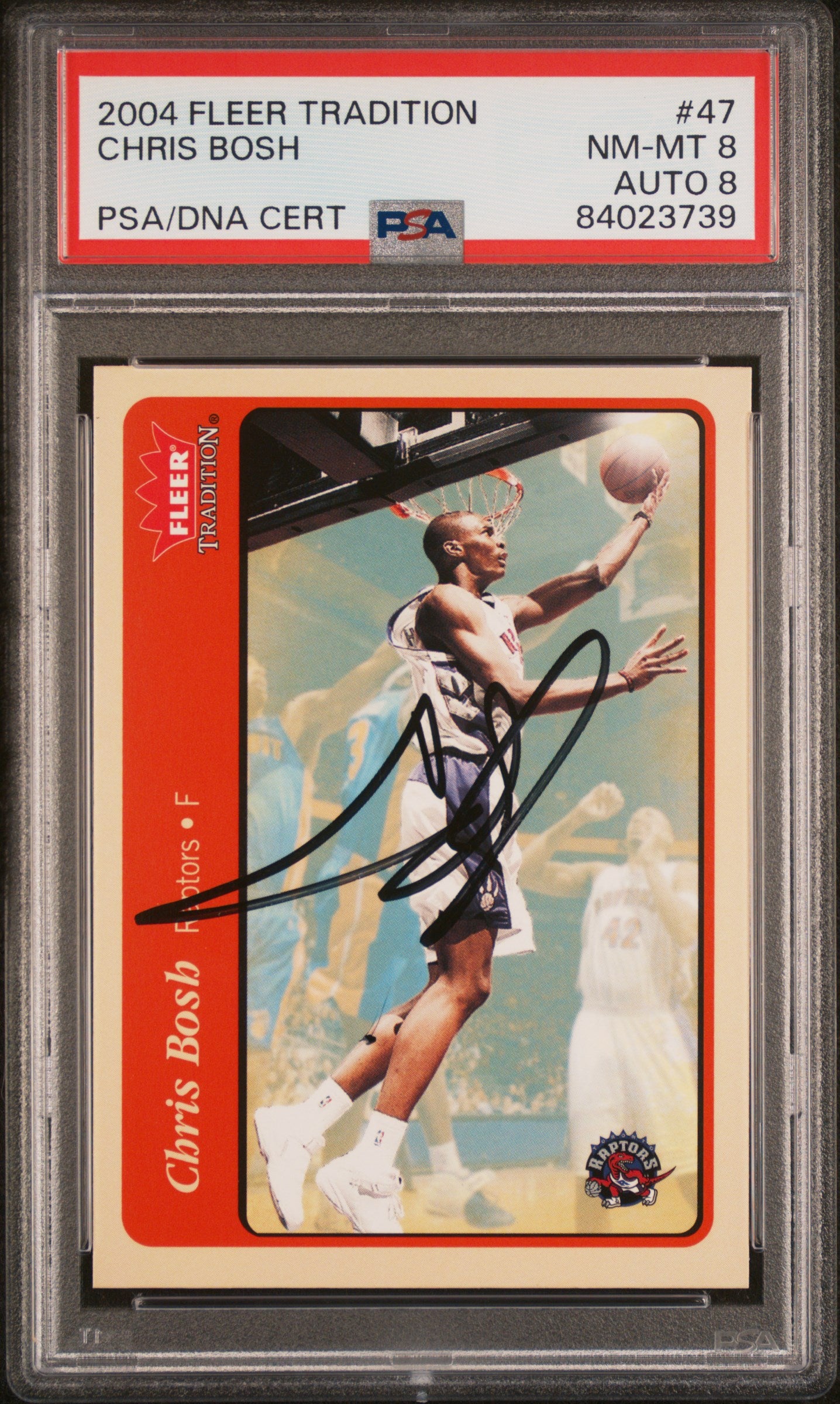 2004-05 Fleer Tradition #47 Chris Bosh Auto PSA 8/Auto 8