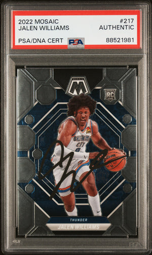 2022-23 Panini Mosaic #217 Jalen Williams Rookie Card Auto PSA/DNA Authentic