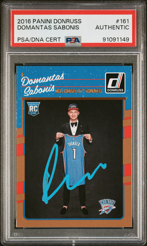 2016 Panini Donruss #161 Domantas Sabonis Rookie Card Auto PSA/DNA Authentic