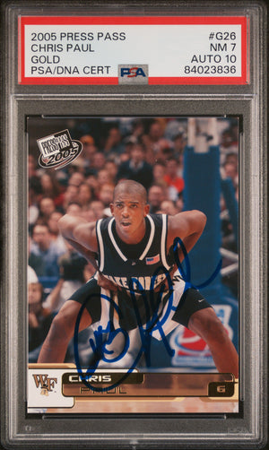 2005 Press Pass #G26 Chris Paul Gold Rookie Auto PSA 7/Auto 10