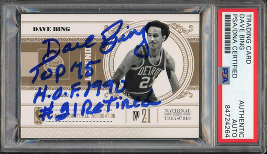 2011 Panini National Treasures #104 Dave Bing Auto Inscription /99 PSA Authentic