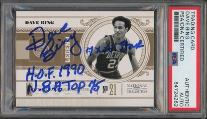 2011 Panini National Treasures #104 Dave Bing Auto Inscription /99 PSA/DNA (4262)