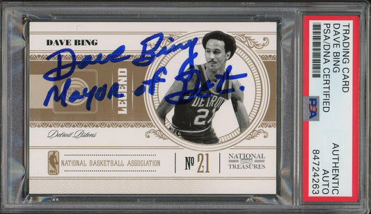 2011 Panini National Treasures #104 Dave Bing Auto Inscriptions /99 PSA/DNA Authentic