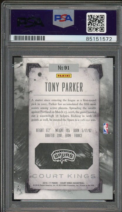 2016-17 Panini Court Kings #91 Tony Parker Auto PSA Authentic