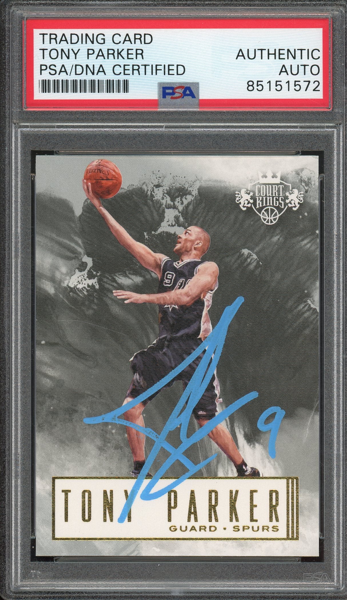 2016-17 Panini Court Kings #91 Tony Parker Auto PSA Authentic