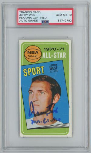 1970 Topps #107 Jerry West "Mr. Clutch" Auto 10 - PSA/DNA