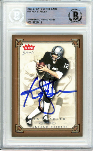 2004 Fleer Greats of the Game #31 Ken Stabler Auto BGS Authentic