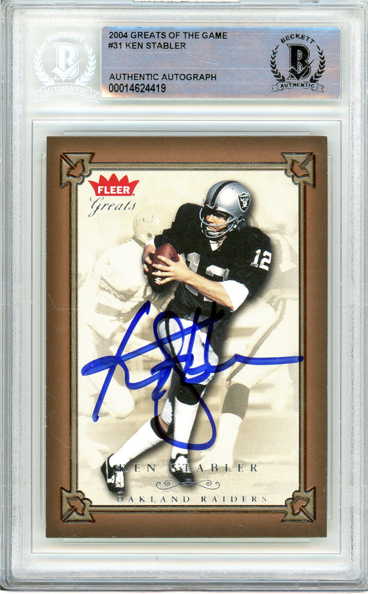 2004 Fleer Greats of the Game #31 Ken Stabler Auto BGS Authentic