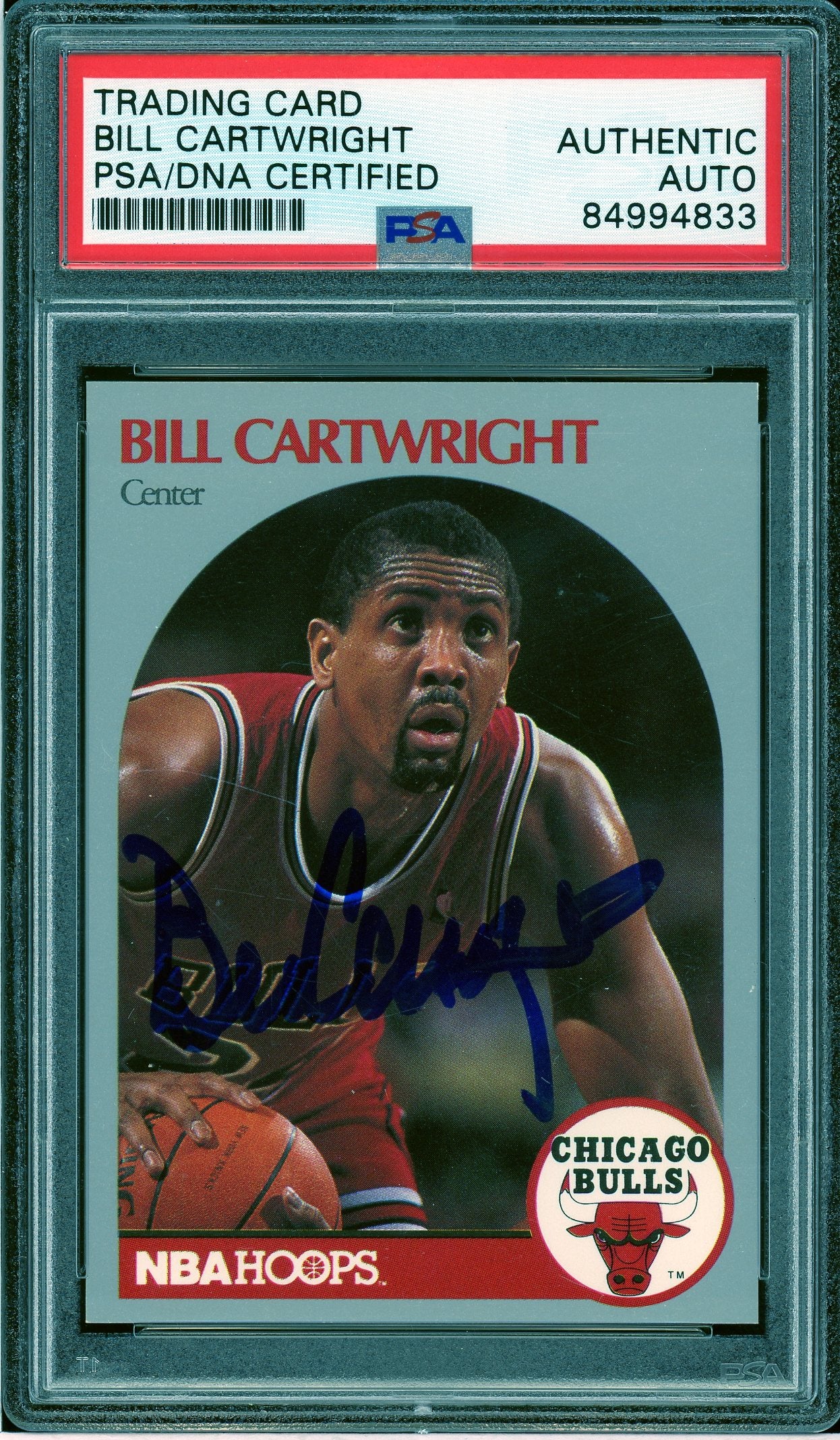 1990-91 Hoops #61 Bill Cartwright Auto PSA Authentic (4833)