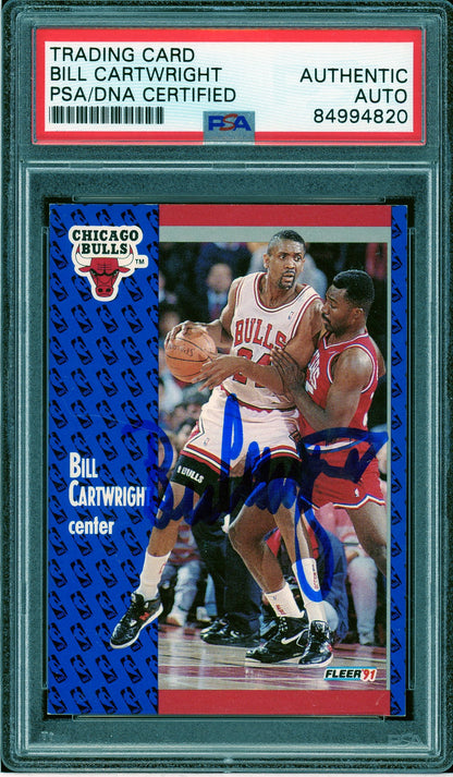 1991-92 Fleer #26 Bill Cartwright Auto PSA Authentic (4820)