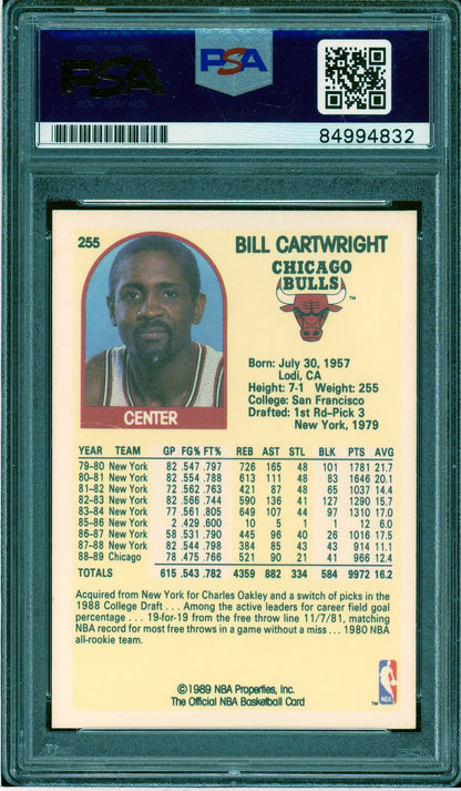 1989-90 Hoops #255 Bill Cartwright Auto PSA Authentic (4832)