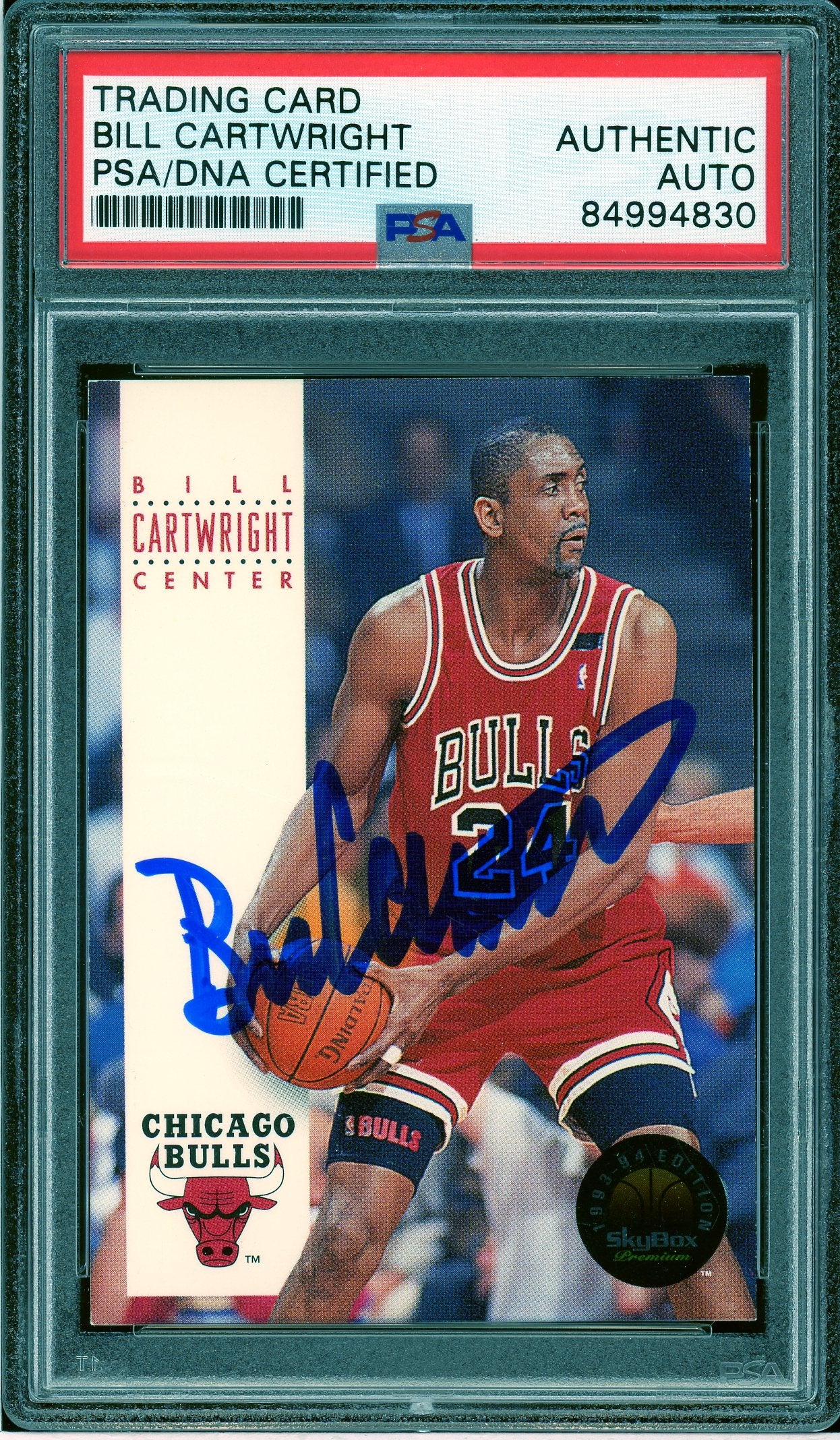 1993-94 SkyBox Premium #43 Bill Cartwright Auto PSA Authentic (4830)