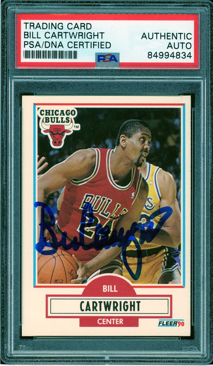 1990-91 Fleer #23 Bill Cartwright Auto PSA Authentic (4834)