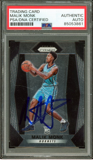 2017-18 Panini Prizm #233 Malik Monk Rookie Auto PSA Authentic BLUE INK