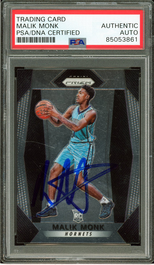 2017-18 Panini Prizm #233 Malik Monk Rookie Auto PSA Authentic (3861)