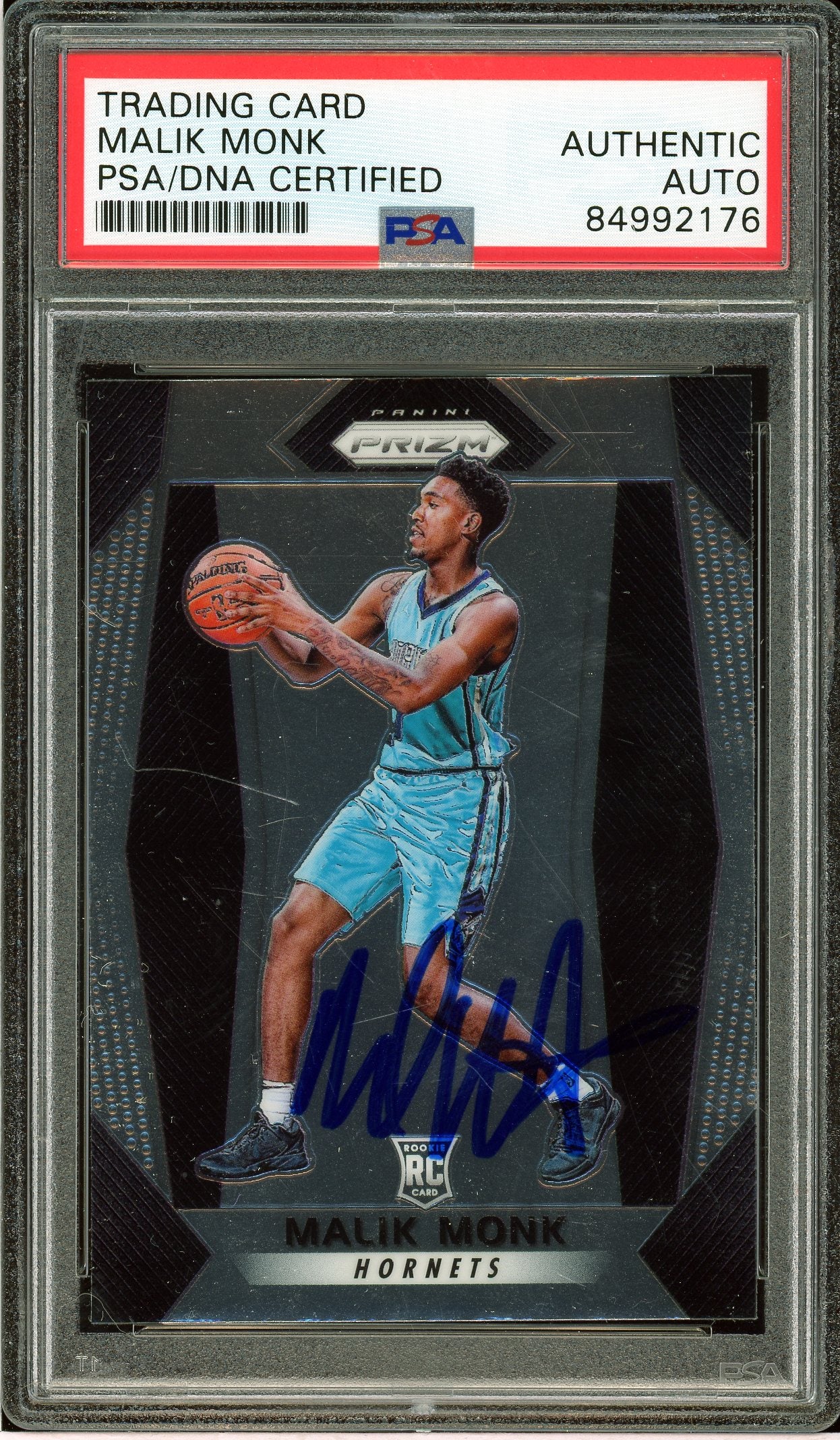 2017-18 Panini Prizm #233 Malik Monk Rookie Auto PSA Authentic (2176)