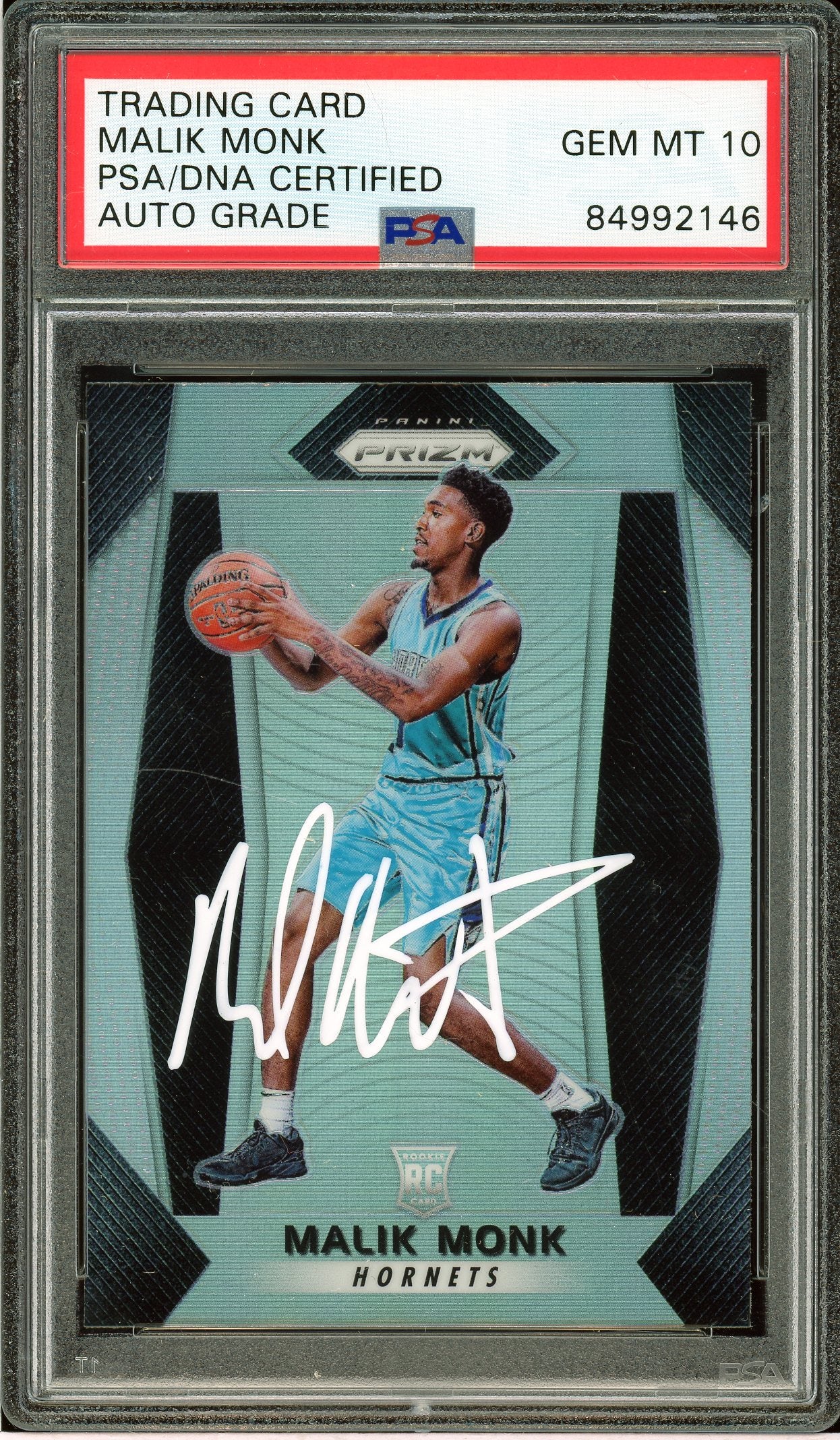 2017 Panini Prizm Malik Monk Prizm Silver Rookie Auto PSA 10 - Auto Grade (2146)