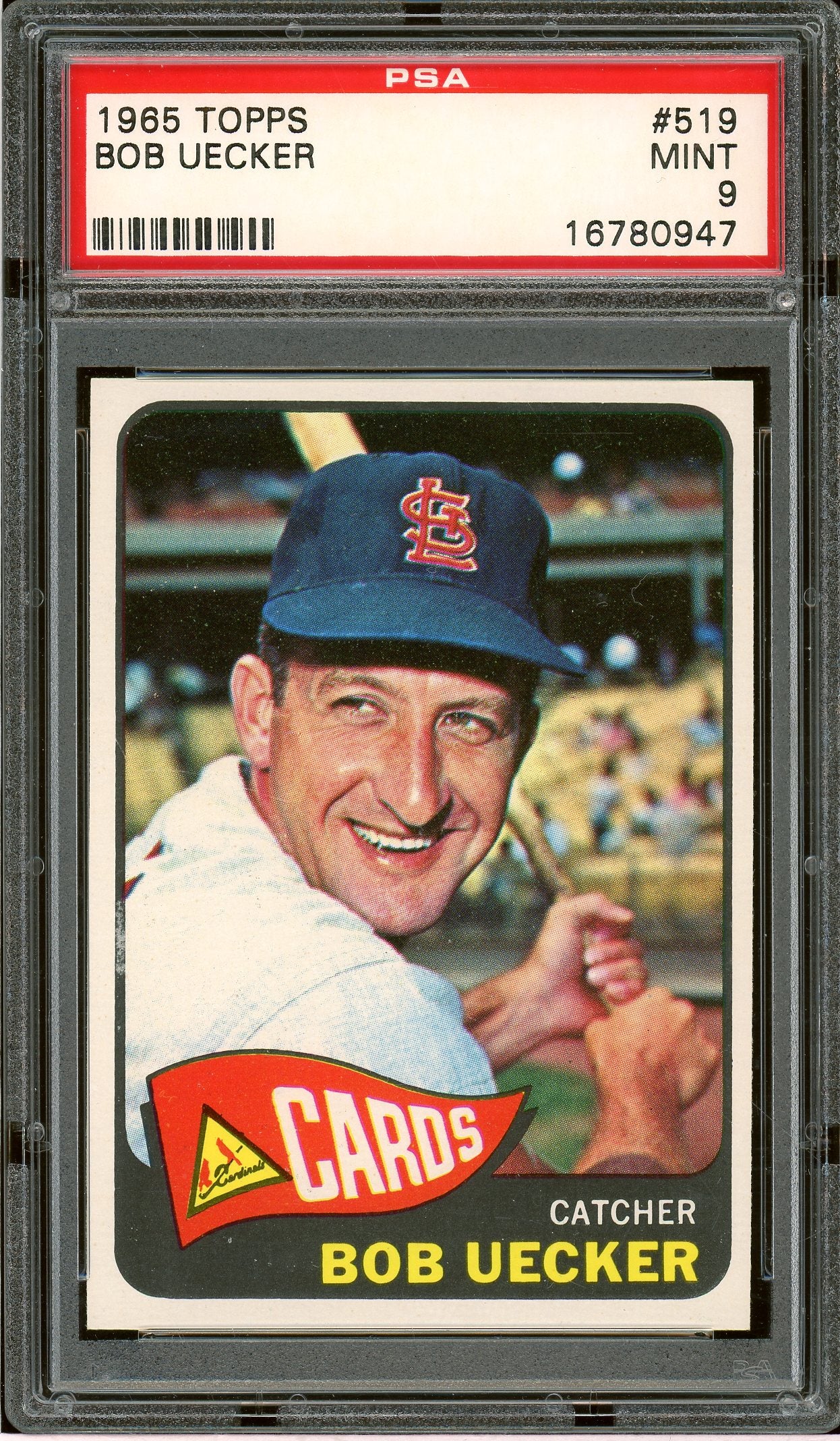 1965 Topps #519 Bob Uecker PSA 9