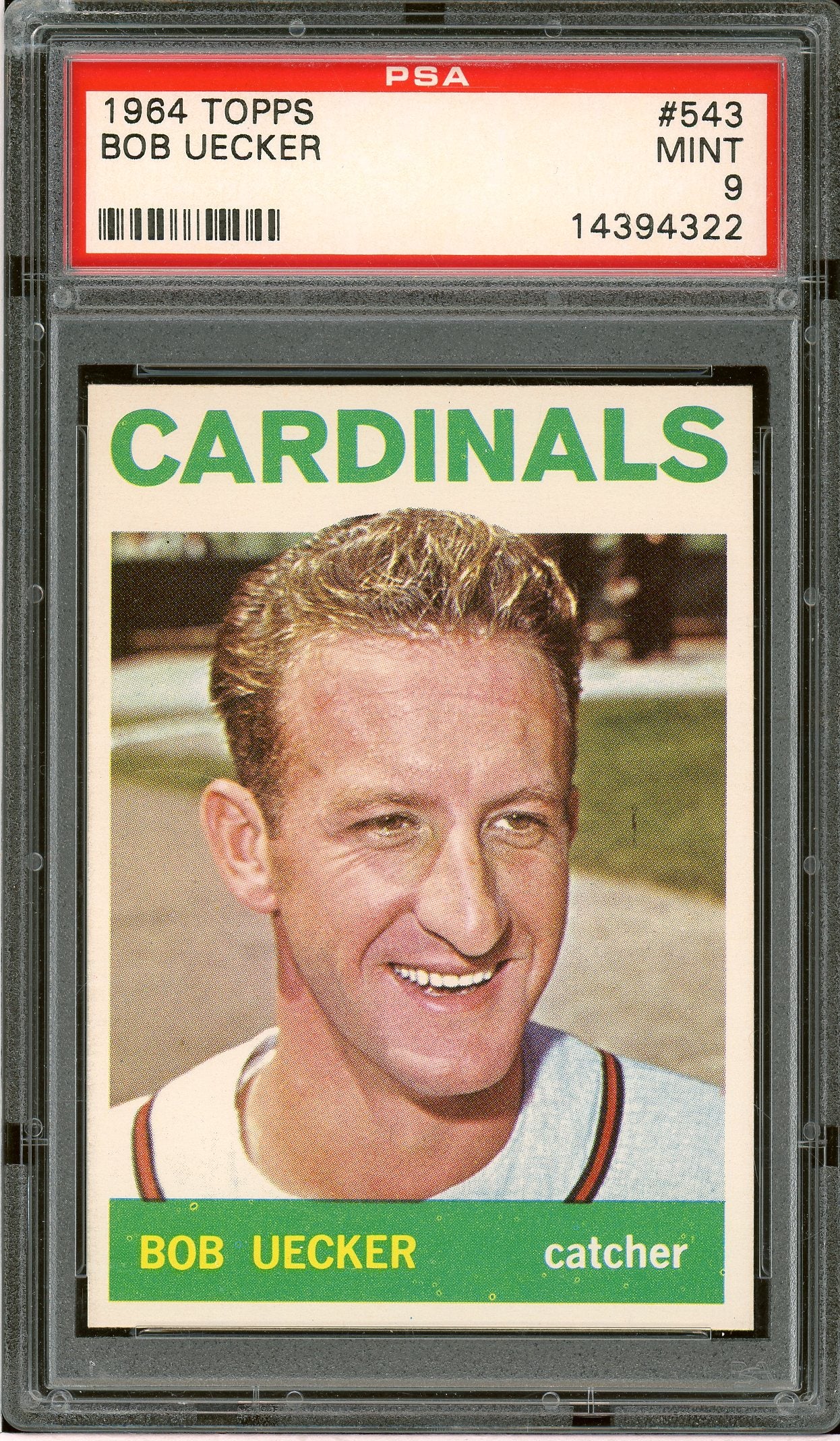 1964 Topps #543 Bob Uecker PSA 9