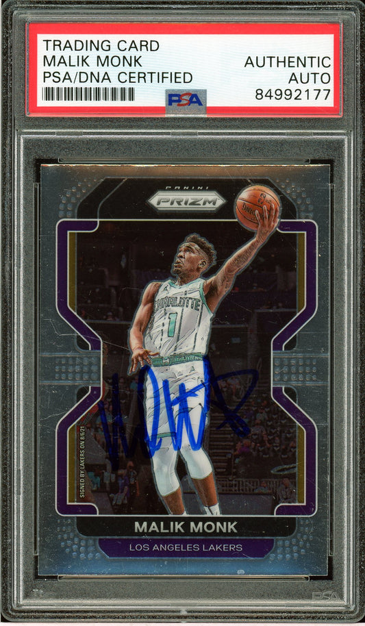 2021-22 Panini Prizm #56 Malik Monk Auto PSA Authentic (2177)