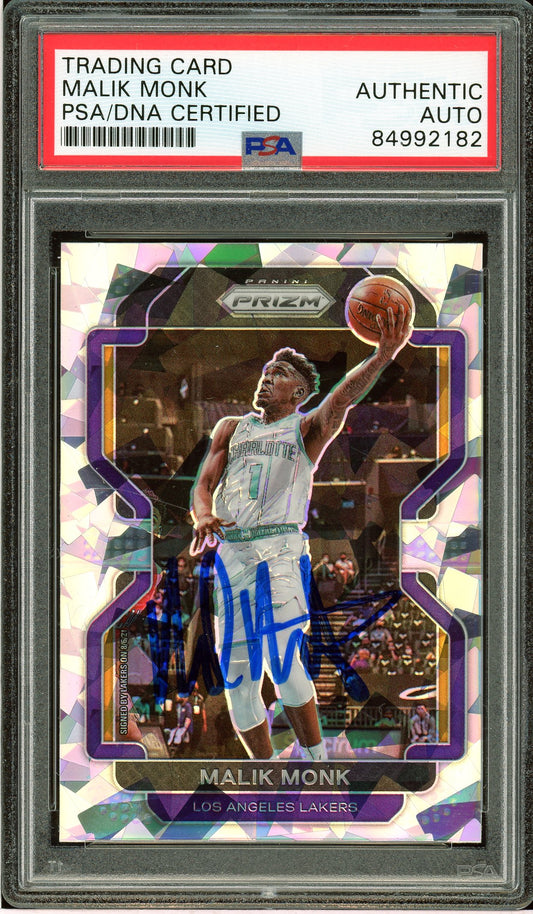 2021-22 Panini Prizm #56 Malik Monk Ice Auto PSA Authentic (2182)