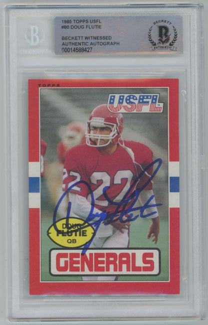 1985 Topps USFL Doug Flutie #80 Auto - Beckett Authentic