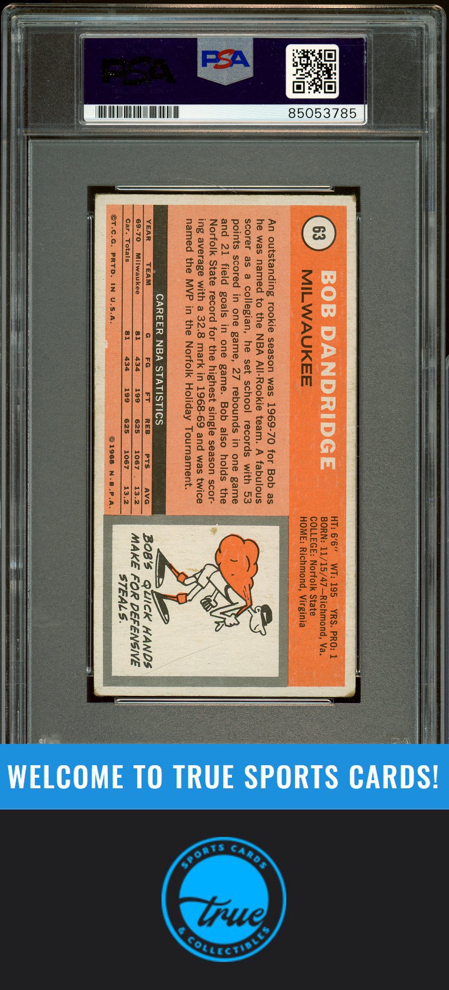 1970-71 Topps #63 Bob Dandridge Auto Grade PSA 10 (3785)