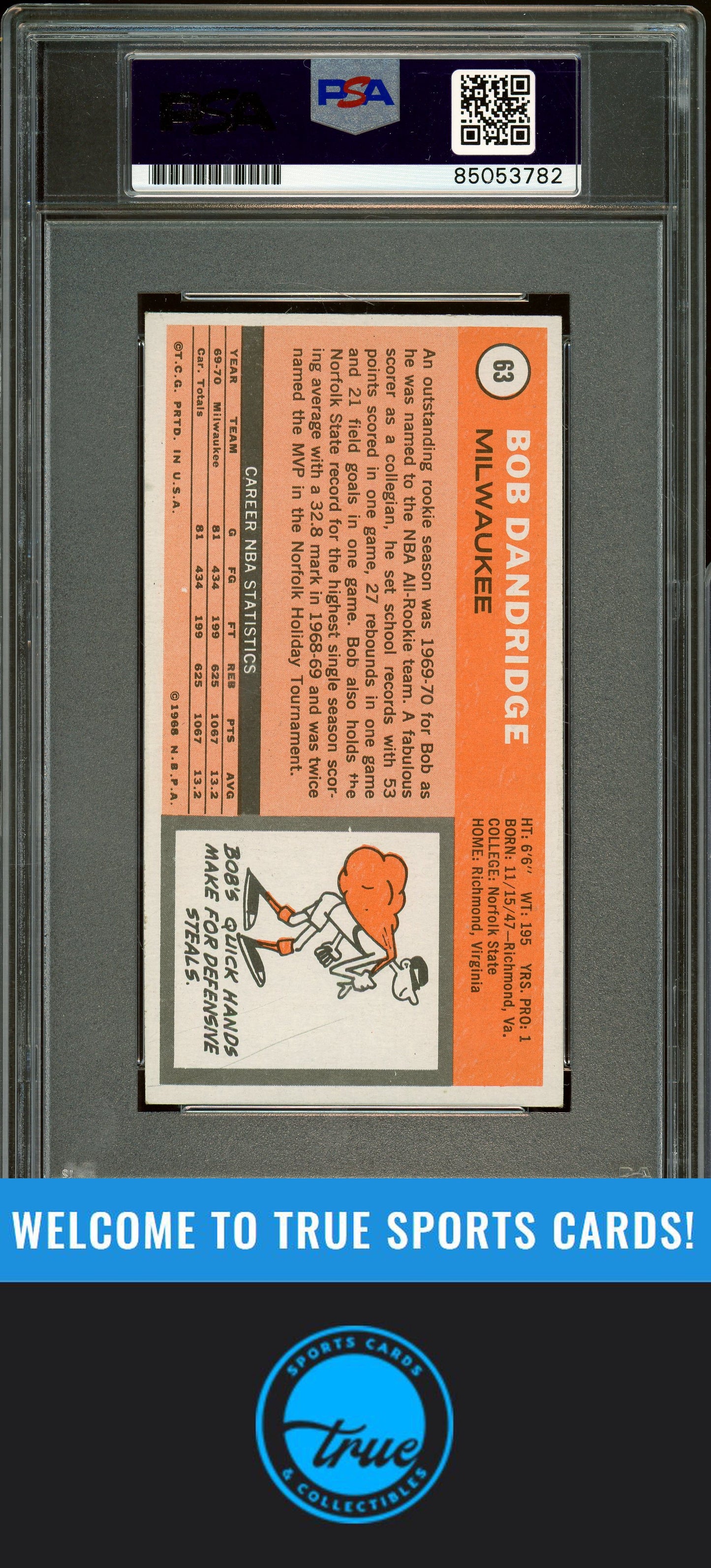 1970-71 Topps #63 Bob Dandridge Auto Grade PSA 10 (3782)