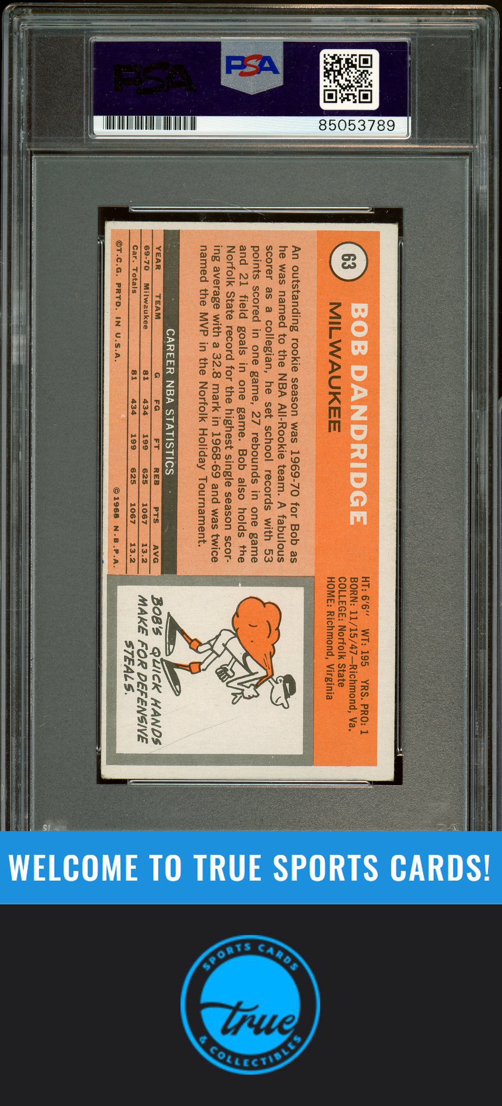 1970-71 Topps #63 Bob Dandridge Auto Grade PSA 10 (3789)