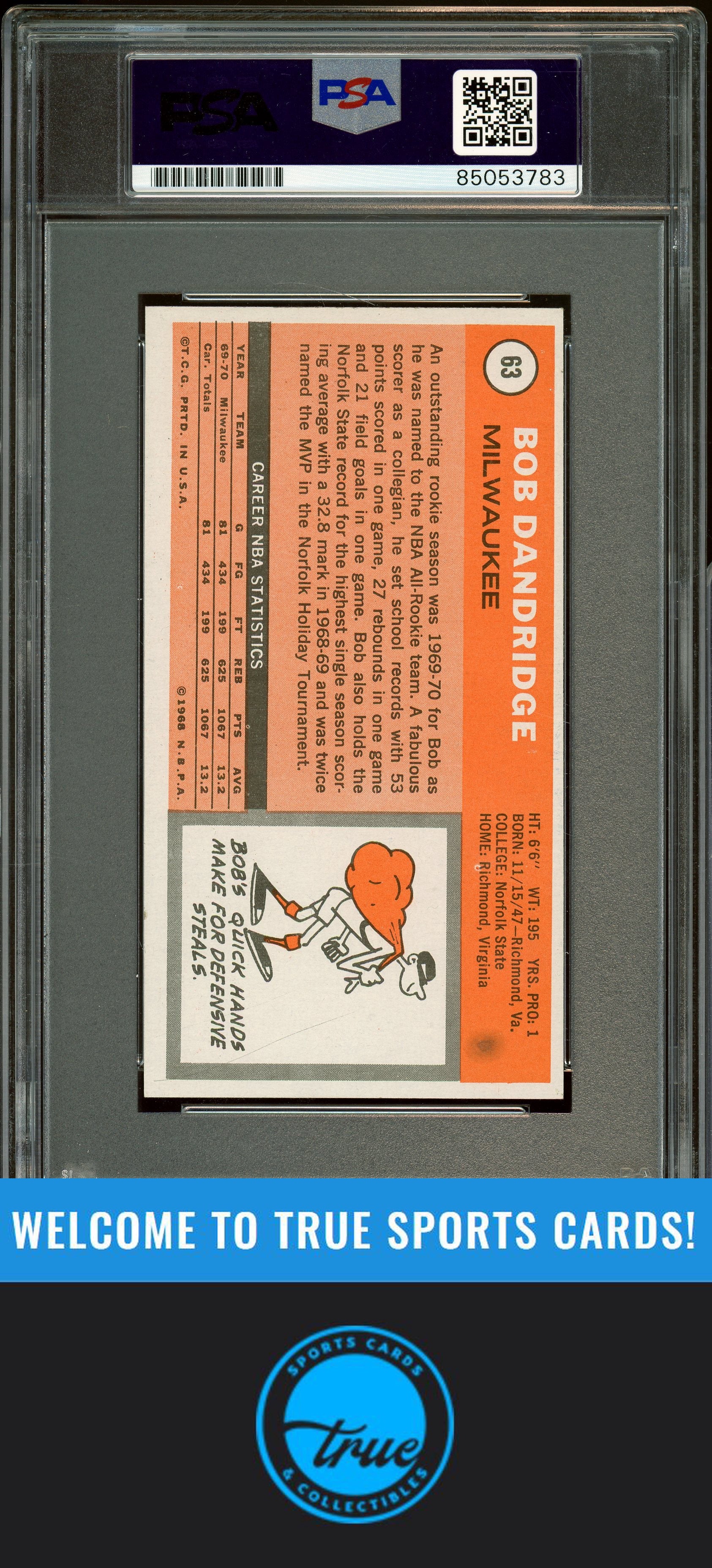 1970-71 Topps #63 Bob Dandridge Auto Grade PSA 10 (3783)