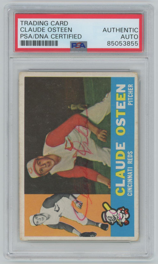 1960 Topps Claude Osteen #206 Auto - PSA/DNA