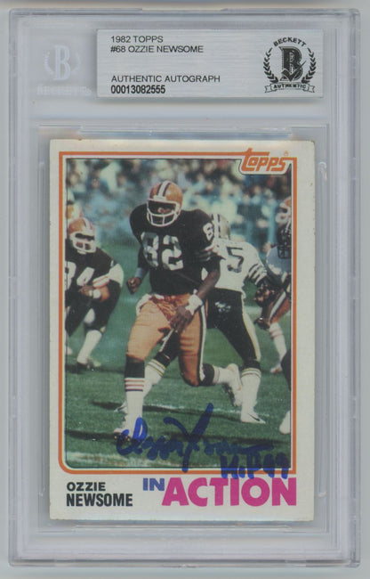 1982 Topps #68 Ozzie Newsome Auto - Beckett Authentic