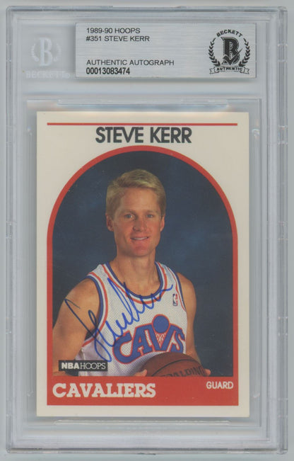 1989-90 NBA Hoops Steve Kerr Rookie #351 Auto - Beckett Authentic