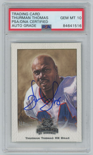 2002 Donruss Gridiron Kings Thurman Thomas Auto GRADE 10 - PSA/DNA
