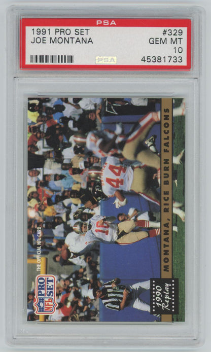 1991 Pro Set Joe Montana #329 - PSA 10